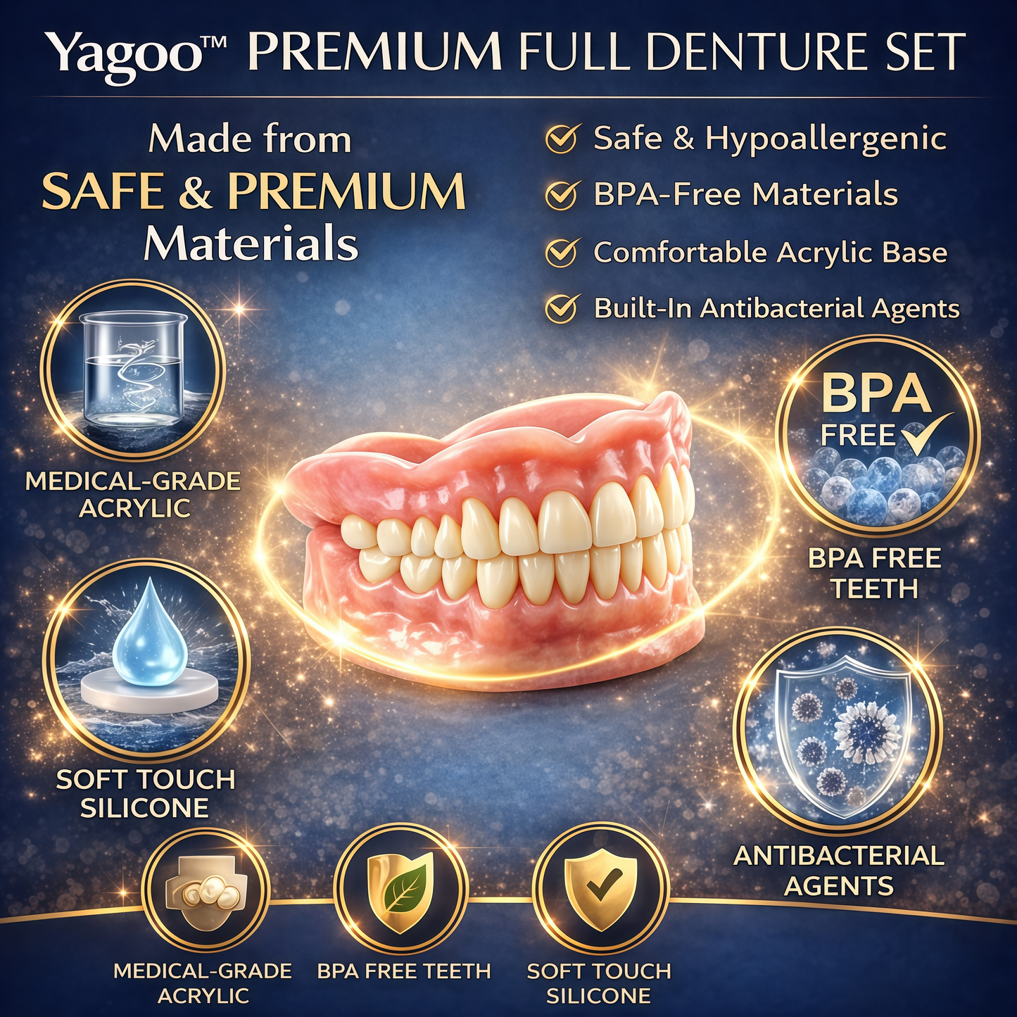 🌎 Ends Today: 50% OFF! ⏰Newly upgraded second-Yagoo™ Medical Full Denture with Strong Suctiond🦷Obtain American Dental Association (ADA) Certification